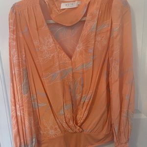 ASTR The Label Peach Bodysuit Top